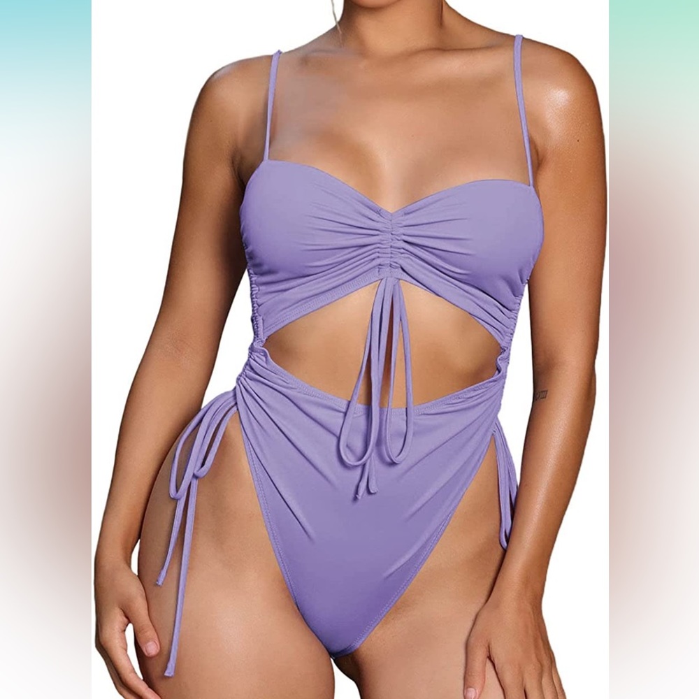 New with Tags Drawstring One Piece Swimsuit